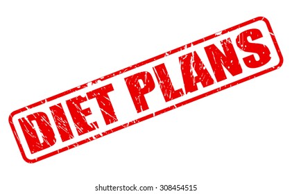DIET PLANS red stamp text on white