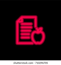 Diet red glowing neon ui ux icon. Glowing sign logo vector