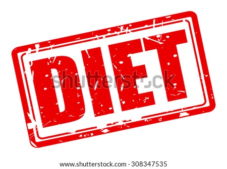 Diet red stamp text on white