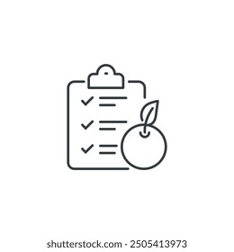 Diet schedule icon, vector illustration
