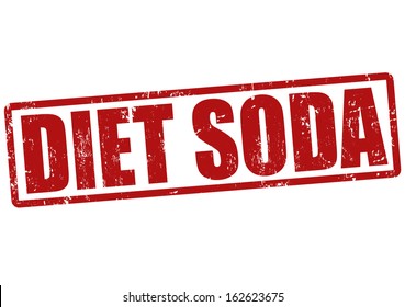 Diet Soda Grunge Rubber Stamp On White, Vector Illustration