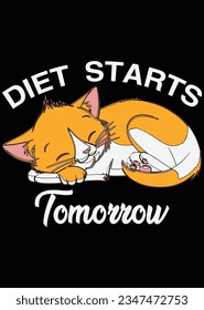 Diet Starts Tomorrow eps cut file for cutting machine