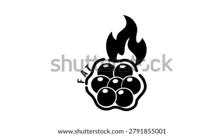 Diet symbol, calorie burning, black isolated vector silhouette
