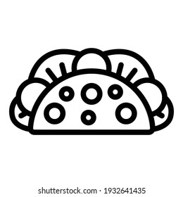 Diet taco icon. Outline diet taco vector icon for web design isolated on white background
