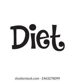 texto de dieta sobre fondo blanco.