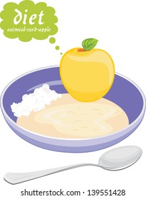 Diet of three products. Vector