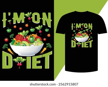 Diet T-shirt Design Vector Art EPS.