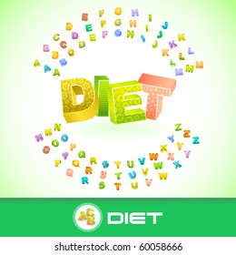 DIET. Vector 3d illustration.