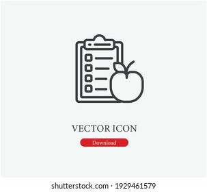 Diet vector icon. Editable stroke. Symbol in Line Art Style for Design, Presentation, Website or Apps Elements. Pixel vector graphics - Vector