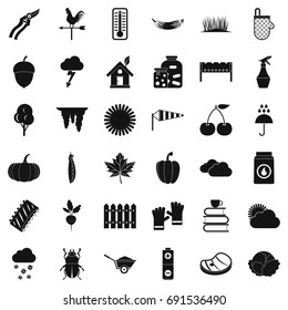 Diet vegetable icons set. Simple style of 36 diet vegetable vector icons for web isolated on white background