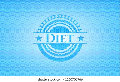 Diet water concept badge background.