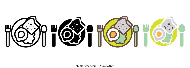 coleção de vários estilos de ícone da web de dieta