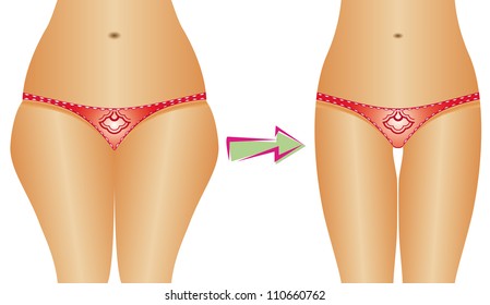 Diet, weight loss. Before and after images of the same woman fat and slim - positive change concepts