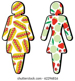 Diet. Women's silhouettes.