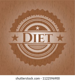 Diet wooden emblem. Vintage.