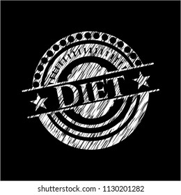 Diet written with chalkboard texture