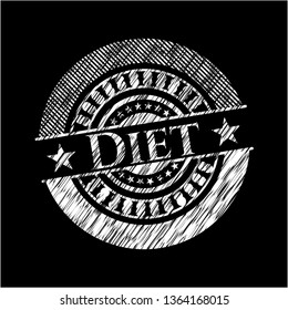 Diet written on a blackboard