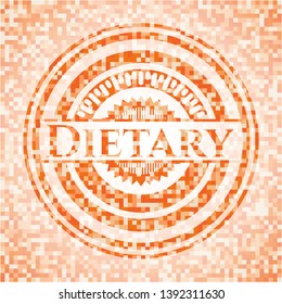 Dietary abstract orange mosaic emblem