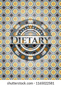 Dietary arabesque emblem. arabic decoration.