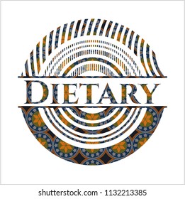 Dietary arabesque emblem background. arabic decoration.