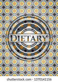 Dietary arabic badge background. Arabesque decoration.