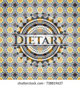 Dietary arabic badge background. Arabesque decoration.