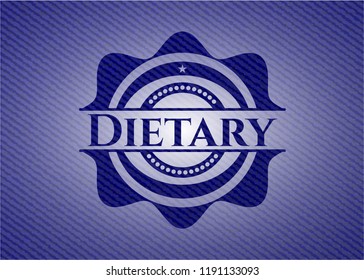 Dietary badge with denim background