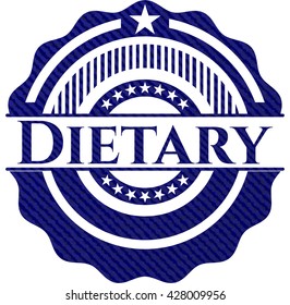 Dietary badge with denim background