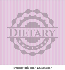 Dietary badge with pink background