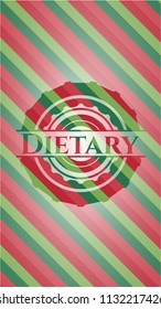 Dietary christmas colors style emblem.