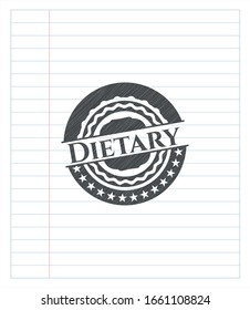 Dietary drawn with pencil strokes. Vector Illustration. Detailed.