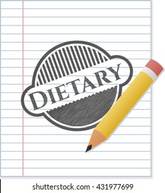 Dietary emblem drawn in pencil