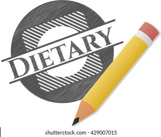 Dietary emblem with pencil effect