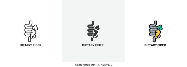 dietary fiber icon. Line, solid and filled outline colorful version, outline and filled vector sign. Idea Symbol, logo illustration. Vector graphics