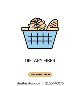 dietary fiber icons  symbol vector elements for infographic web