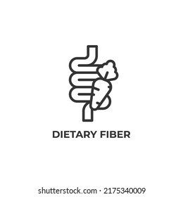 Dietary Fiber Line Icon. Linear Style Sign For Mobile Concept And Web Design. Outline Vector Icon. Symbol, Logo Illustration. Vector Graphics