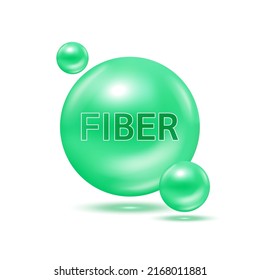 Dietary fiber lower cholesterol level. Slim foods and vitamin healthy supplement. 3D Vector EPS10. On a white background.