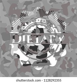 Dietary grey camouflaged emblem