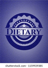 Dietary jean or denim emblem or badge background