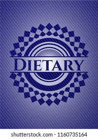 Dietary jean or denim emblem or badge background