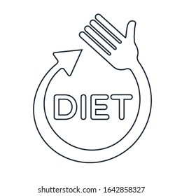 Dietary nutrition. Health care. Vector linear icon on a white background.