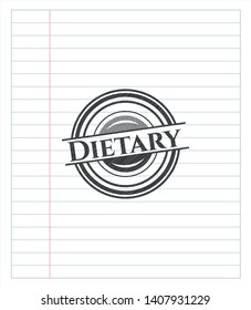 Dietary pencil emblem. Vector Illustration. Detailed.
