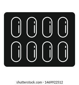 Dietary pills pack icon. Simple illustration of dietary pills pack vector icon for web design isolated on white background