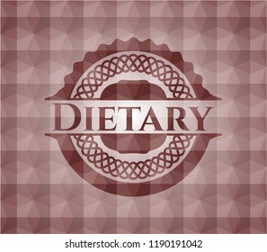 Dietary red badge with geometric pattern. Seamless.
