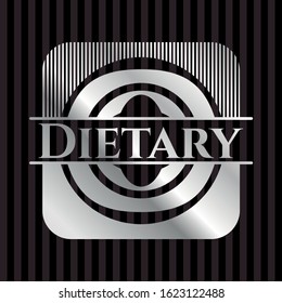 Dietary silver emblem. Vector Illustration. Mosaic.