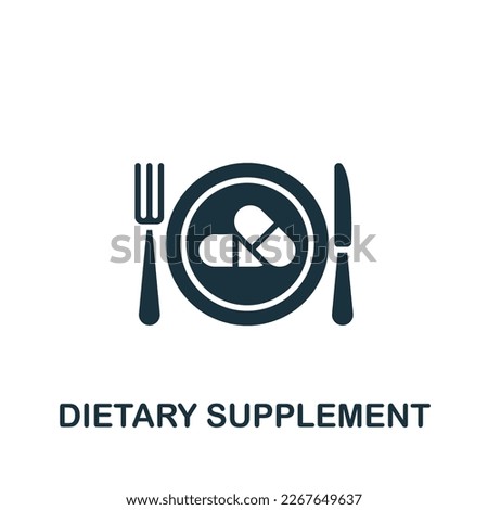 Dietary supplement icon. Monochrome simple sign from pharmacy collection. Dietary supplement icon for logo, templates, web design and infographics.