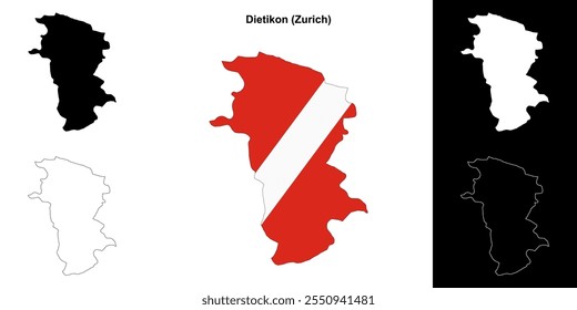 Conjunto de mapas de tópicos em branco Dietikon