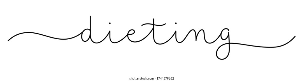 Banner de caligrafía en monolina vectorial negro DIETING con swaps