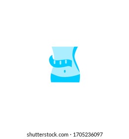 Dietingsymbol. einfach, flach, blau. Gesundheits- und Medizinsymbol. 