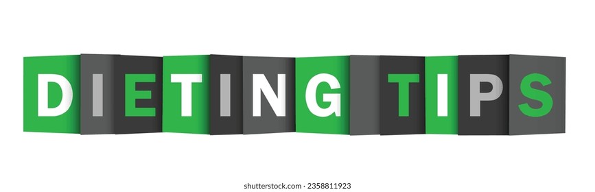 DIETING TIPS green and gray vector web button